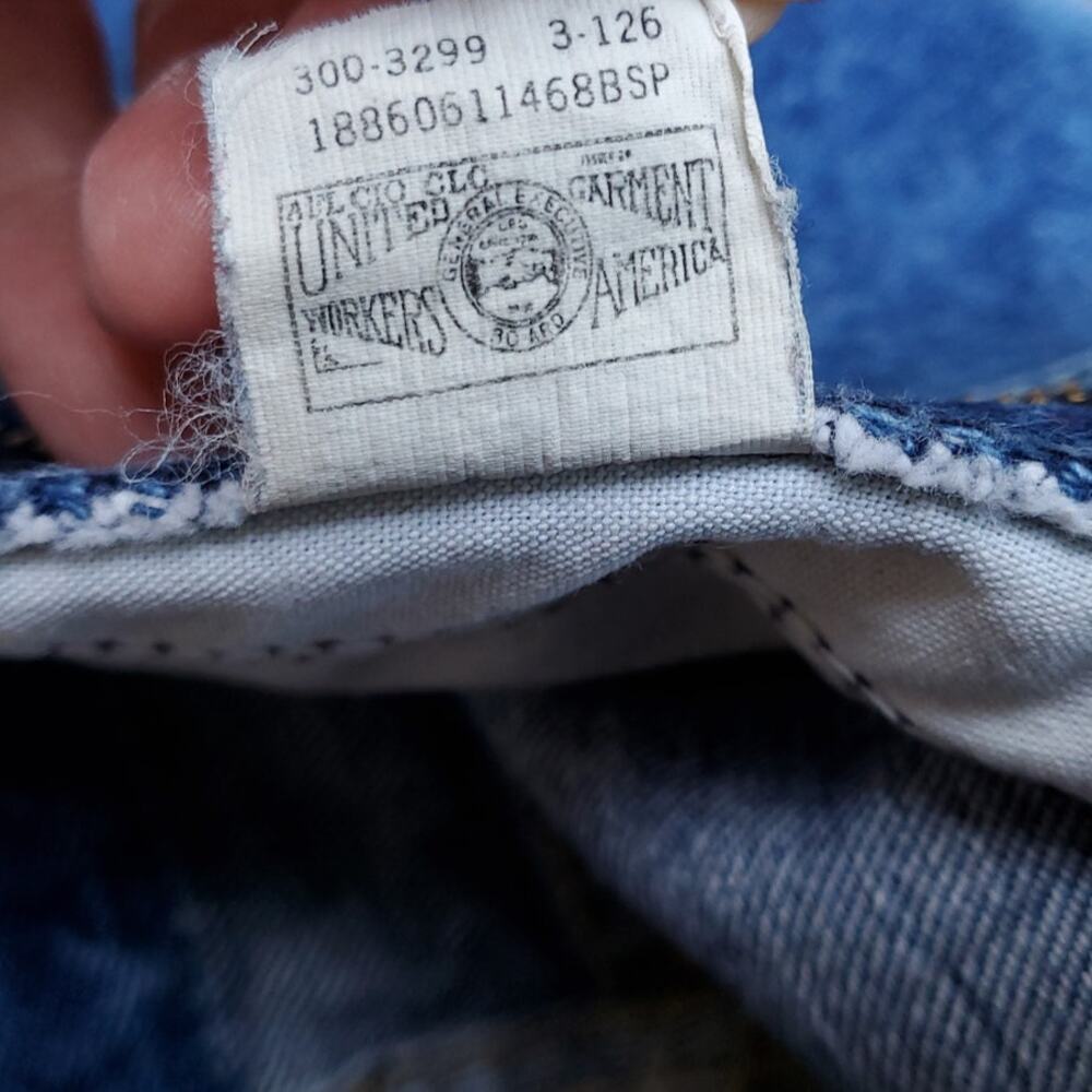 Vintage Lee Blue Jeans Tapered Leg Asymmetric Center Seam 1980s 80s Mom Sz 11 - Picture 11 of 11